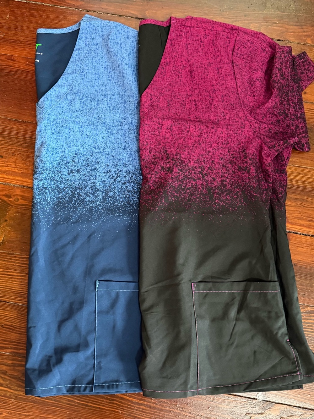 Gradient Scrub Tops - Blue & Magenta
